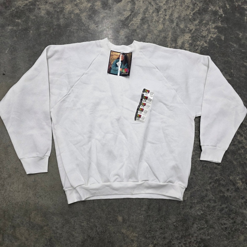 Vintage 1996‎ Fruit of the Loom Casualwear White Sweatshirt 2X Ladies NWT